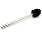 Special design extra thick 2 sections joint silver metal handle plastic toilet bowl brush