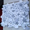 Honed surface flat pebble chips for marble mosaic