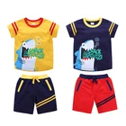 New Summer Boy Suit of 2019 Cotton Short-sleeve Printed Boy Suit clothes kids boy