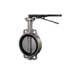 COVNA DN150 6 inch PN16 NBR Rubber Seat Wafer Type Bare Shaft Stainless Steel Handle Butterfly Valve