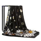 Fashion style custom print turkish square muslim hijab silk scarf