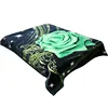 Green flower 2 ply embossed Korea premium quality new mink blanket for winter