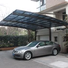Garden garage modern outdoor aluminum portable car shade canopy with pc roof