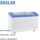 Curved top glass door open chest freezer /Horizontal Fridge