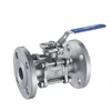 COVNA DN100 4 inch 2 Way 3 Piece Anti Blow-Out Stem Flange Type 304 Stainless Steel Lever Operated Ball Valve