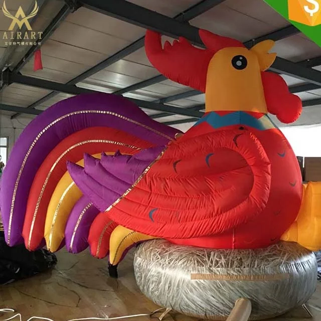 ฟาร์มขนาดใหญ่ inflatable Big cock, สดใส inflatable rooster การ์ตูนสำหรับโฆษณา