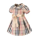 Summer 2019 Kids New Foreign Trade Children Girl Plaid Cotton Casual Dress