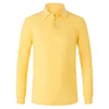 Wholesale Customized Logo Print Polo Shirt Pure Color Long Sleeve Unisex Plain Polo Shirt Women Shirt
