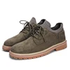 hot sale casual leather shoes man suede Work shoes casual high ankle genuine Leather shoes for men