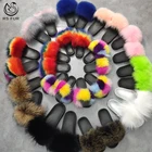 Fox Fur For Fur Slides China Wholesale Luxury Raccoon Fur Sandals Ladies Slipper Outdoor Fox Fur Slide For Women