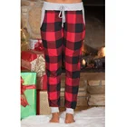 E50 women plaid pants Christmas lounge pants red plaid pants ladies plaid joggers