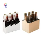 folding custom dimensions printed kraft paper cardboard 4/6 pack beer holder carrier wine bottle packaging box
