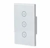 TuYa US Smart Wifi Wall Touch Switch 1/2/3 Gang Glass Panel light Switch Black/white for smart home