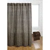 Black Check Cotton Shower Curtain for Hotel