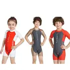 Wholesale Kids One Piece Short Sleeve Swimsuit Sun Protection Rashguard Sunsuit Swimwear