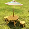 Garden outdoor wooden kids picnic beach table and chair for children