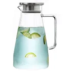Borosilicate Glass Pitcher Water Carafe Jug with Stainless Steel Lid