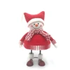 Professional custom christmas decoration red fabric Xmas dolls funny big belly standing snowman for home decor