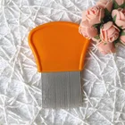 Plastic Handle Stainless Steel Long Pins Human Hair Anti Lice Nit Tick Louse Flea Comb For Kids