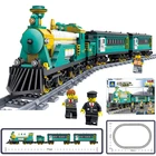intelligently educational rechargeable electric steam train tracks building block bricks micro block for kid diy toy