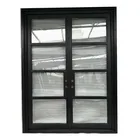 Modern Industrial steel glass doors metal frames windows grill wrought iron door design