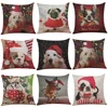 Cartoon Christmas 42*42cm Pillow Cover Dachshund Dog Golden Retriever And Decorative Modern Sofa Chair Cushion Cover Pillow Case
