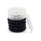 Black and Clear Plastic Telephone Cord Hair Tie Holder