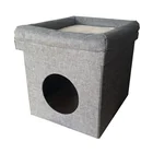 Indoor foldable storage stool dog cat pet house with mat