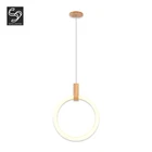 Fashion design round shape yellow white aluminum hotel acrylic pendant lamp