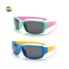 Kids outdoor flexible sun glasses silicone comfortable children square eyeglasses shades