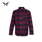 Factory supplier oem stylish 100% cotton long sleeve high quality red black flannel shirt