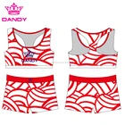 OEM Sublimation cheerleading training set ,tight fit athletic crop top and shorts