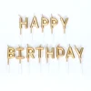 Top Seller Gold Letter Shape Happy Birthday Candles For Decoration