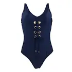 2019 Hot Sale Navy Strap Bandage Description One Piece Swimwear Women Sexy Bikini