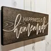 Happiness is Homemade Wood Sign Wall Art Solid Carved Wood Homemade Sign Farmhouse Sign Shabby Chic Decor