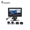 Podofo 2 x Car Reversing Camera 4Pin 7" LCD Car Backup Monitor Rear View Kit Parking System For RV Truck Bus Van 12V/24V
