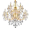American gold iron art chandelier garden style crystal chandelier for living room bedroom
