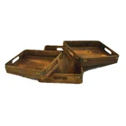 Wooden FH Biz Custom Cheap Small Rustic Wooden Flight Condiment Serving Tray