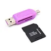 Colorful Factory wholesale 2 in 1 OTG Micro-B USB 2.0 TF Micro SD card adapter USB to B SD card reader for Android