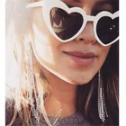 CRAMILO Classic love heart shaped PC reflective color film fashion sunglasses
