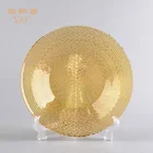 Transparent E-co Friendly Amber color glass charger plate dishes for salad