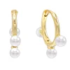 2019 Gemnel new 925 silver jewelry 14K gold hoop pearl earrings