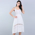 Customized Latest Design women clothes hollow out casual beach summer lace dress