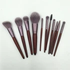 11pcs private label nature hair and wood handle makeup brush for beginner,quality makeup brush