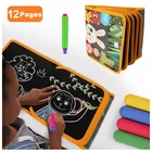 Reusable Educational Toy Kids Soft Erasable Baby Magic Cloth Painting Drawing Chalk Board Coloring Book