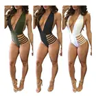 SABK1731 Hollow out design deep v neck halter neck high waist one piece sexy swimwear woman bikini