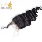 Factory direct 100% unprocessed loose wave human hair 4x4 5x5 6x6 lace closure human hair and HD lace closure