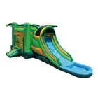 2019 attraction jungle inflatable castle combo, kids summer inflatable jumping bouncer with slide pool