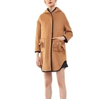 young girls fur fashion woolen cloth coat jacket for women