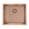 Handcrafted single bowl sink undermount rose gold, Customized kitchen undermount sink stainless steel,Black and gold sink